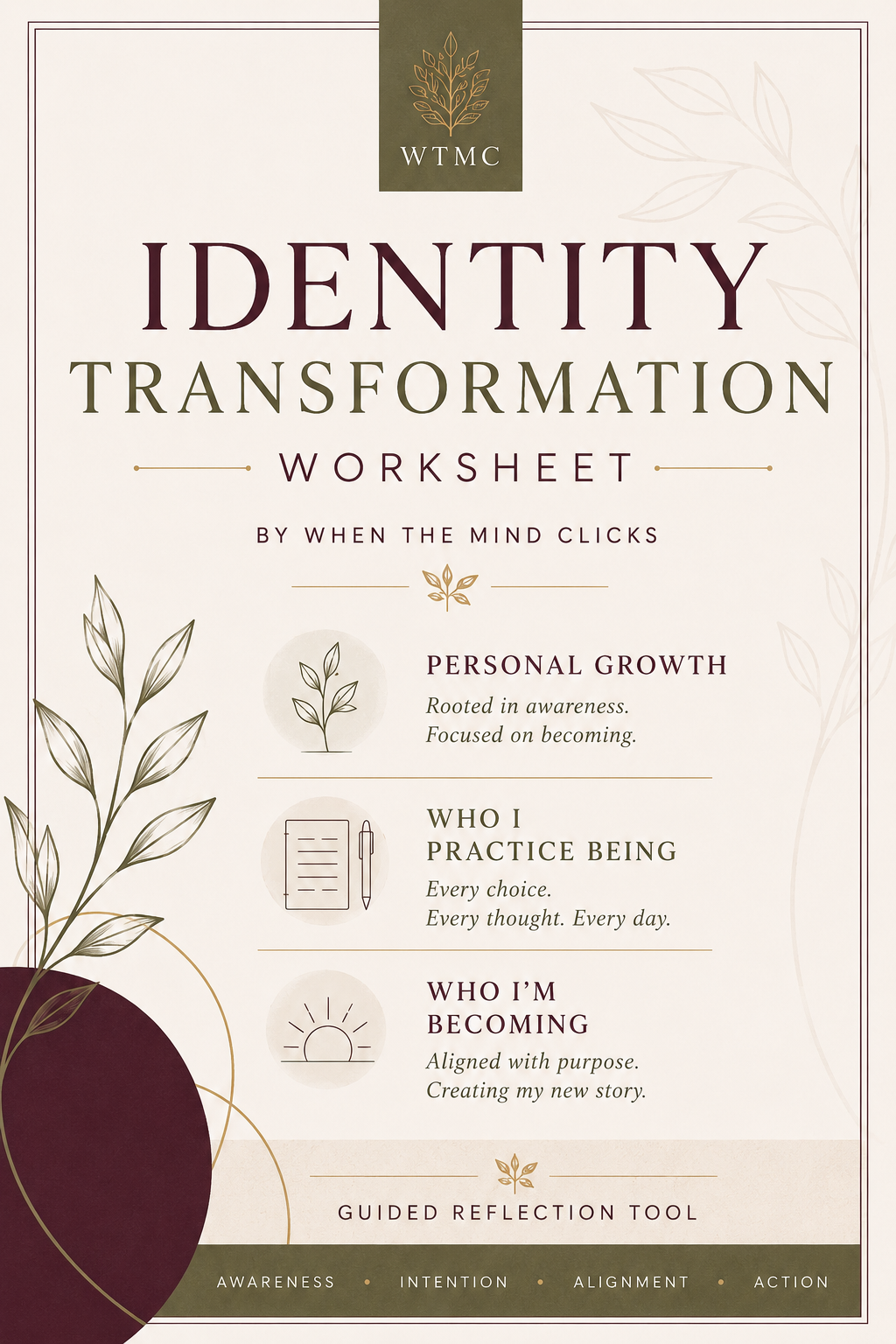 Identity Transformation Worksheet - Digital Product